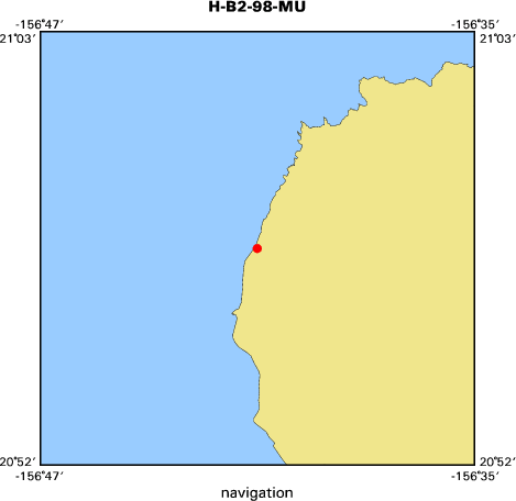 H-B2-98-MU map of where navigation equipment operated