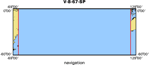 V-8-67-SP map of where navigation equipment operated