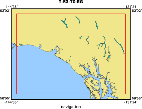 T-53-70-EG map of where navigation equipment operated