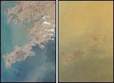 Dust Obscures Liaoning Province, China