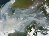 Forest Fires Produce Dense Smoke over Alaska