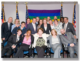 Meeting with LGBT leaders in San Francisco to discuss a recent hearing examining discrimination against transgender Americans in the workplace