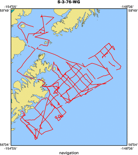 S-3-76-WG map of where navigation equipment operated