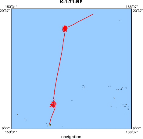 K-1-71-NP map of where navigation equipment operated