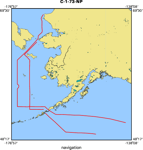 C-1-73-NP map of where navigation equipment operated
