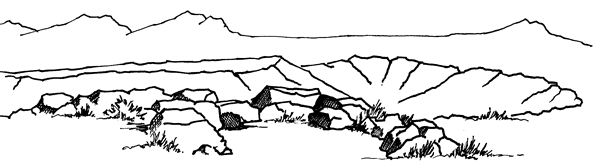 drawing of the canyon area