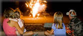 Kids watching fireworks