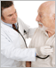 Photo of an older man and a physician.
