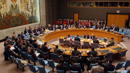 UN Security Council opens meeting on North Korea's missile launch, Apr. 13, 2009. [AP Photo]