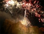 July 3rd fireworks display held annually at Mount Rushmore National Memorial.