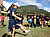 Amanda Cromwell demonstrates a drill at a soccer skills clinic in Los Yungas