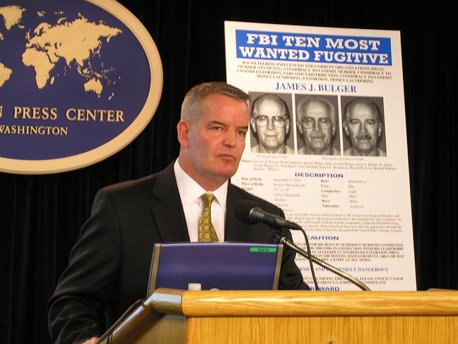 Date: 02/10/2009 Location: Washington D.C. Description: FBI Supervisory Special Agent Richard Teahan, Briefing at the Washington Foreign Press Center on "Update on Top Ten Fugitive James "Whitey" Bulger" State Dept Photo