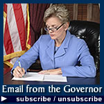 E-mail From the Gov - receive press releases, electronic newsletters, executive orders, and other current news and information from the Governor's office.