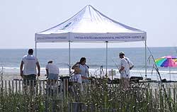 image of EPA tent at beach