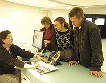 Visitors at the Welcome Center