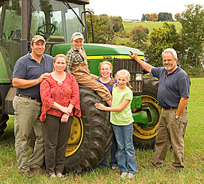 Chesmer family with tractor