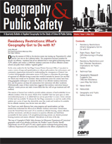 Geography and Public Safety Volume 2, Issue 1, May 2009