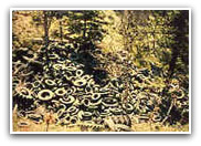 pile of tires on ground