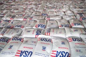 Photo of USAID commodities ready for transportation