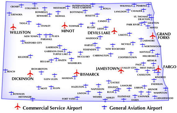 ND Airport Database map