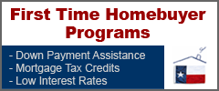 First time homebuyer programs for down payment assistance, mortgage tax credits and low interest rates