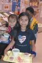 girl with school lunch tray