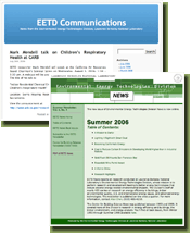 Screenshots of the EETD Newsletter and the EETD Communications Blog