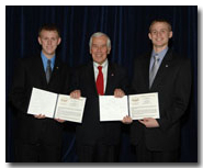 Senator Lugar with the Hoosier delegates to the U.S. Senate Youth Program.