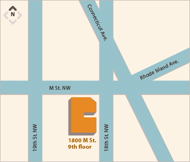 Map to IMLS at 1800 M St., NW, Washington, DC.