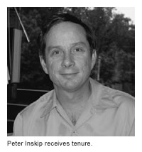 Peter Inskip receives tenure