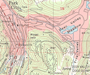 Portion of a topographic map.