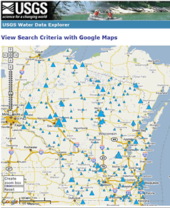 USGS water data explorer