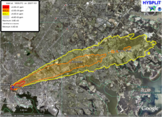 HYSPLIT image of a plume near Baltimore