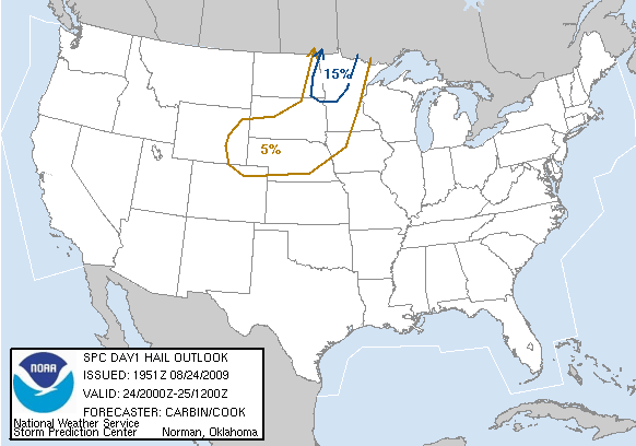 SPC Day 1 2000Z Hail prob outlook