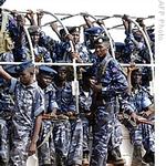 Southern Sudanese policemen.