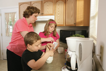 family in automated home