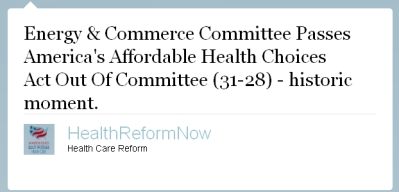 Energy & Commerce Committee Passes America’s Affordable Health Choices Act