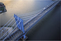 Aerial view of a bridge