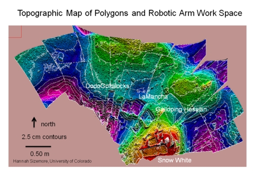 Contour Map of Mars' Surface Beside Phoenix