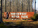 Northwest River Park entrance sign