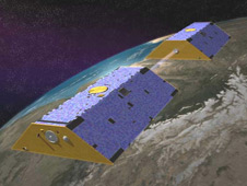 Launched in 2002, the twin Grace satellites map Earth's gravity field from orbit 500 kilometers (310 miles) above the surface. They respond to how mass is distributed in the Earth and on Earth's surface -the greater the mass in a given area, the stronger the pull of gravity from that area.