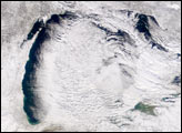 Snow Clouds Stream off Lake Michigan