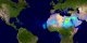 This animation shows aerosol index over northern Africa and the Atlantic Ocean from July 1 through July 31, 2000. Each image pixel corresponds to an area 1 degree in longitude by 1.25 degrees in latitude.