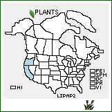 Distribution of Lilium pardalinum Kellogg ssp. pardalinum. . 