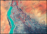 Nile River Fluctuations Near Khartoum, Sudan