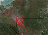 Fires in Laguna del Tigre National Park