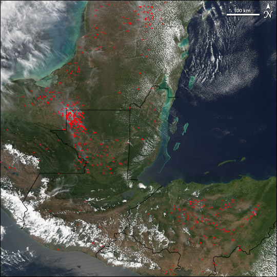 Fires in Laguna del Tigre National Park