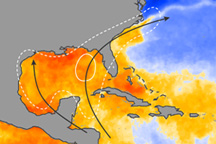 Atlantic Ocean Temperatures at End of June 2009