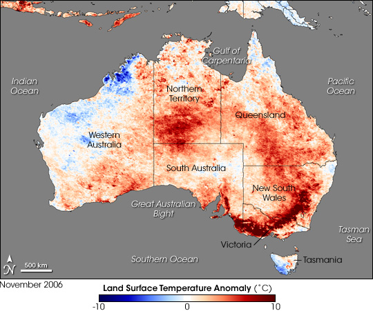 Australia Unusually Warm in November 2006