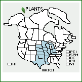 Distribution of Malus ioensis (Alph. Wood) Britton var. ioensis. . 